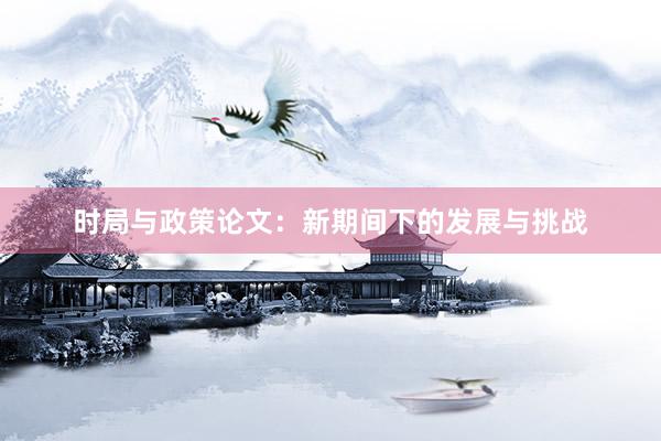 时局与政策论文：新期间下的发展与挑战